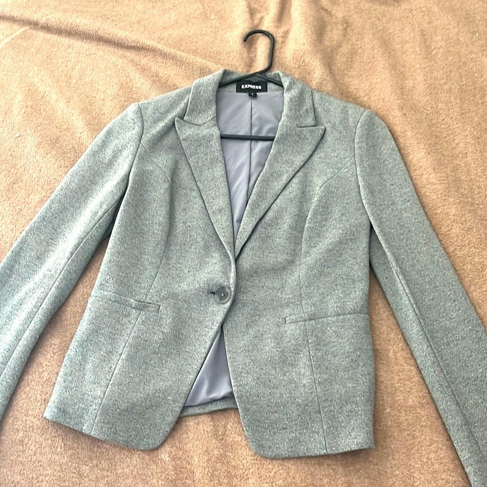Grey suit blazer from express slightly used. Worn only 3 times. Very comfortable
